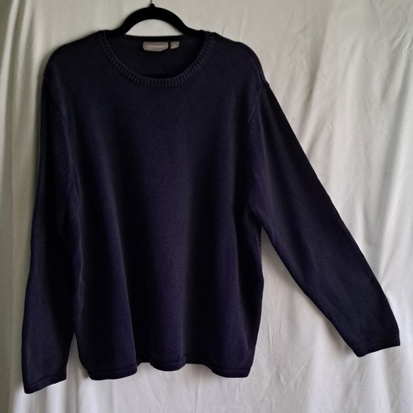 Sweater, 2XL, Dark Blue, Long Sleeve, Croft & Barrow, Crew Neck, Casual - Picture 1 of 8